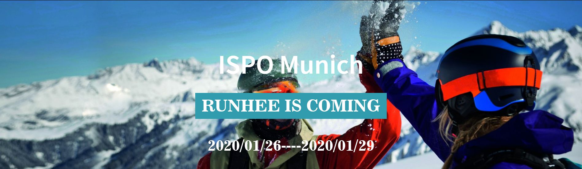 Runhee attending the Munich ISPO Exhibition in Munich in January 2020