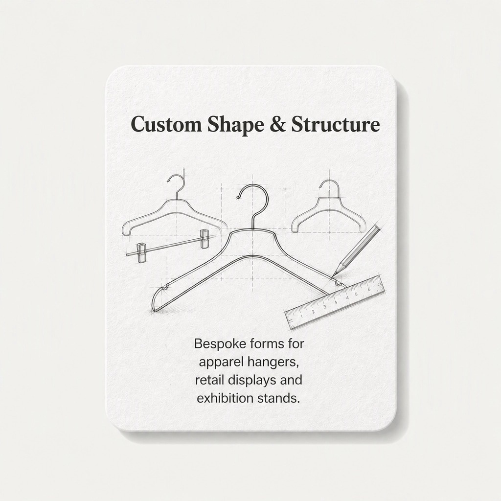 Custom paper hanger shape structure