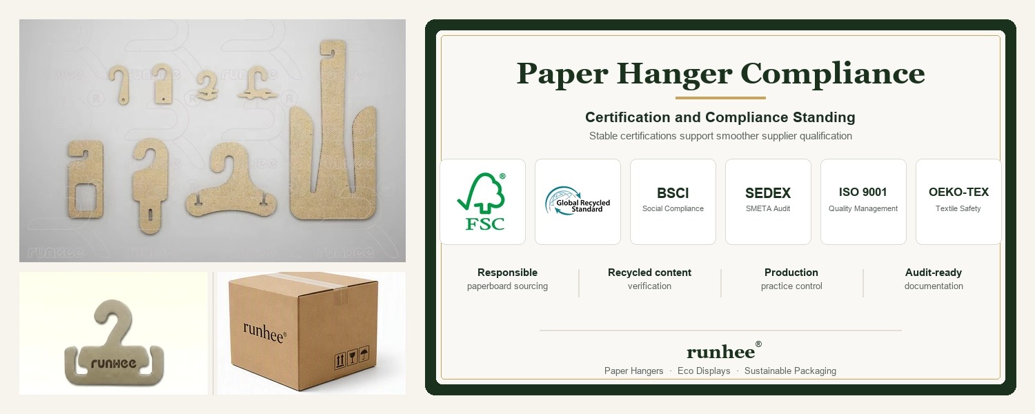 Paper hanger compliance certifications